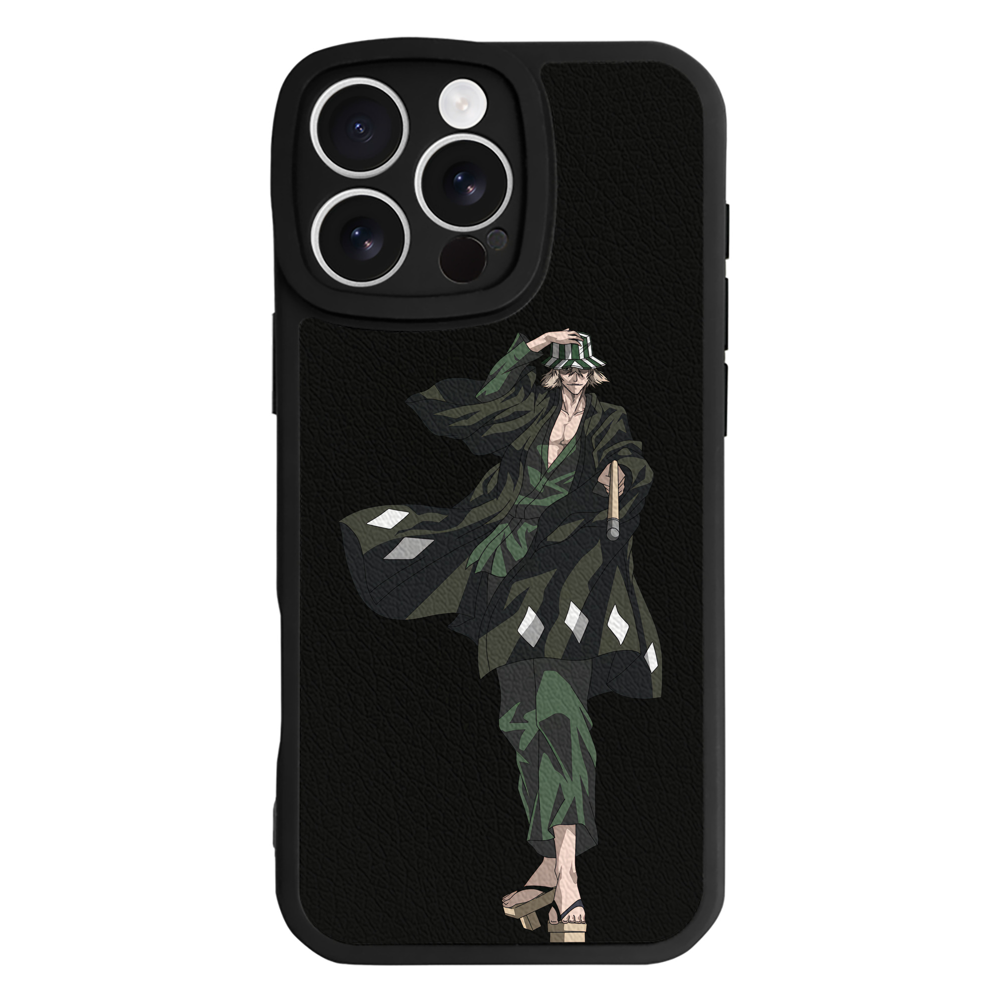（画像用） "ブリーチ 浦原 喜助（うらはら きすけ） BLEACH Urahara Kisuke " 【iPhone 16シリーズ対応】シリコンスマホケース（レザー調） 材質：シリコン